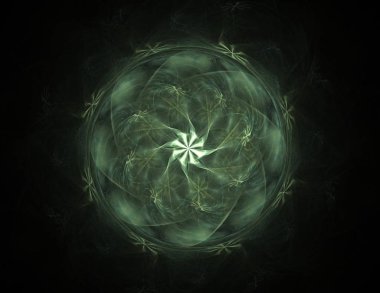 Soyut fraktal arka plan - bilgisayar tarafından oluşturulan görüntü. Dijital sanat. Daireleri merkeze doğru yakınsak.