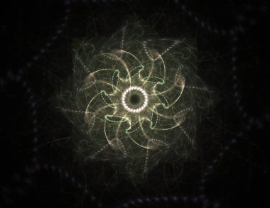 Soyut fraktal arka plan - bilgisayar tarafından oluşturulan görüntü. Dijital sanat. Daireleri merkeze doğru yakınsak.