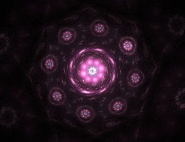 Konuyla ilgili soyut fraktal formlar grafik tasarım ve nükleer fizik bilim parçacıkların. Kutsal geometri.
