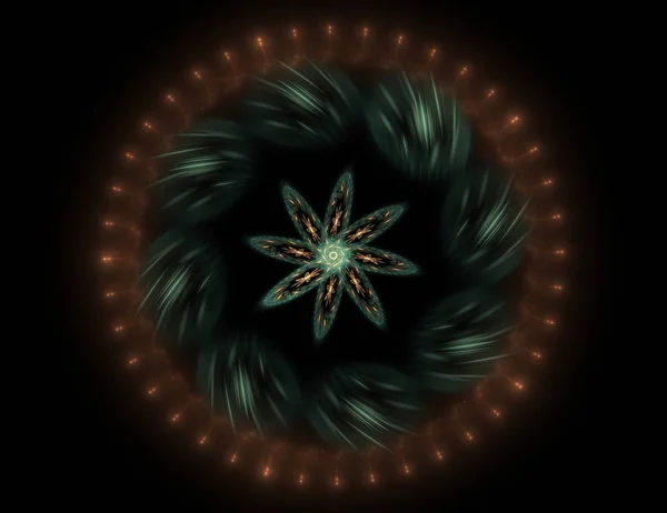 Fondo fractal abstracto - imagen generada por ordenador. Arte digital. Convergencia hacia el centro de los círculos . — Foto de Stock