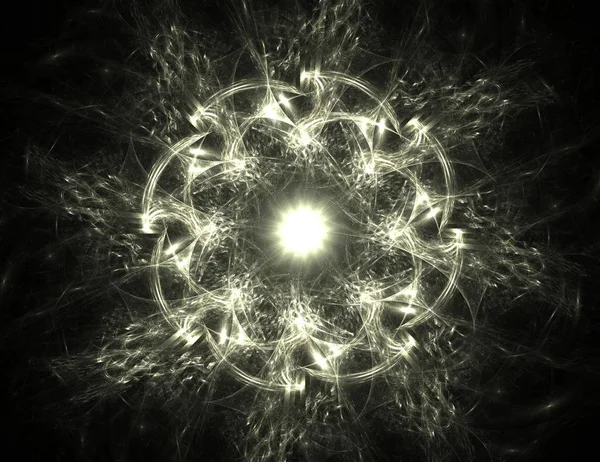 Абстрактний фрактальний фон - комп'ютерне зображення. Цифрове мистецтво. Перетворення до центру кола . — стокове фото