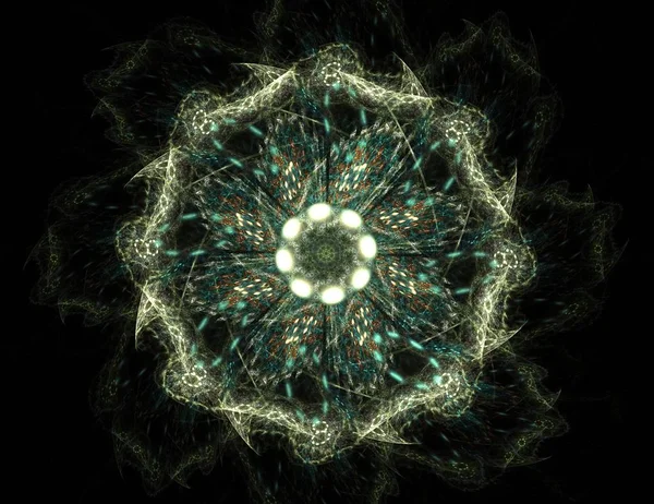 核物理科学与平面设计的抽象分形的粒子。几何神圣. — 图库照片