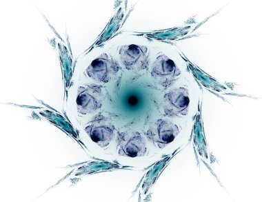 Soyut fraktal arka plan - bilgisayar tarafından oluşturulan görüntü. Dijital sanat. Daireleri merkeze doğru yakınsak.