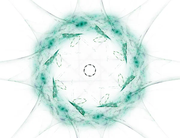 Deeltjes van abstracte fractale vormen op het onderwerp van de nucleaire fysica wetenschap en grafisch ontwerp. Heilige Geometrie. — Stockfoto