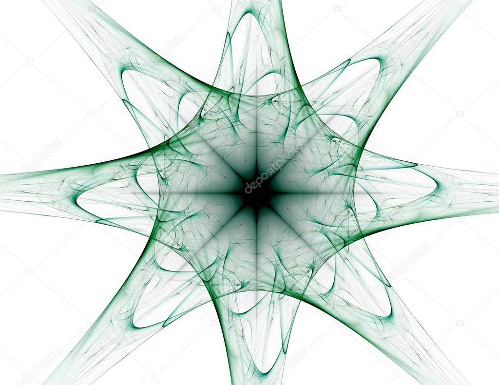 Particles of abstract fractal forms on the subject of nuclear physics science and graphic design. Geometry sacred.