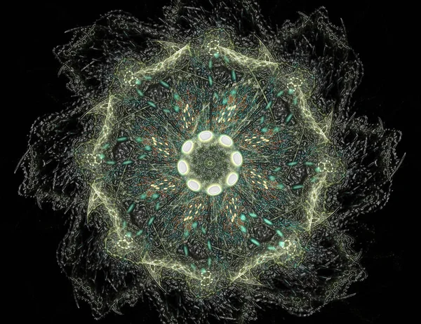 Deeltjes van abstracte fractale vormen op het onderwerp van nucleaire ph — Stockfoto