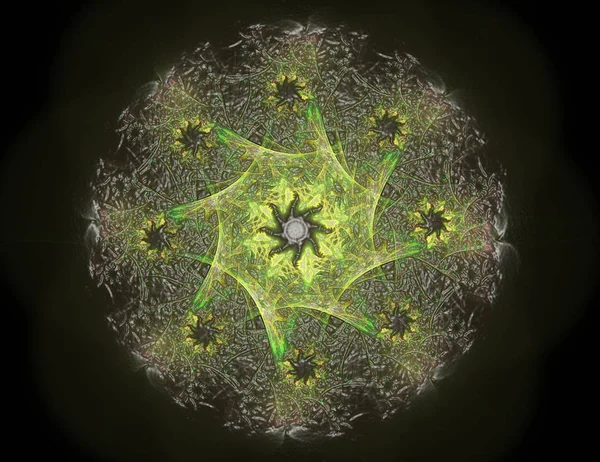 Fundo de cor fractal abstrato com círculos cruzados e oval — Fotografia de Stock