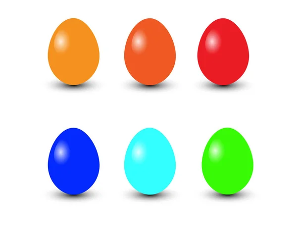 Набор реалистичных яиц на белом фоне. Пасхальная коллекция. Векторная иллюстрация . — стоковый вектор