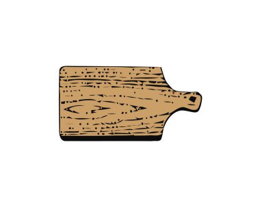 Düz kesim panosu öğe. Düz Breadboard üzerinde temiz arka plan izole vektör Illustration. Kesme, yönetim kurulu ve Breadboard sembolleri kullanılabilir.