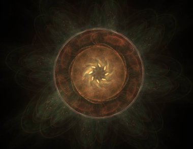 Renkli parlayan nöron fraktal. Yaratıcı grafik tasarım için parlak renkli fraktal alan dijital sanat