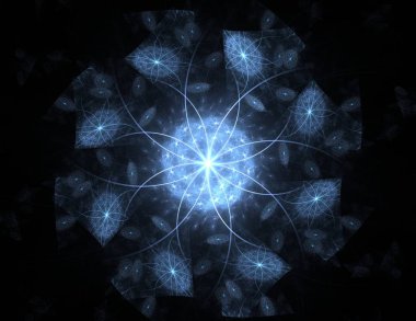 Soyut fraktal arka plan - bilgisayar tarafından oluşturulan görüntü. Dijital sanat. Daireleri merkeze doğru yakınsak.