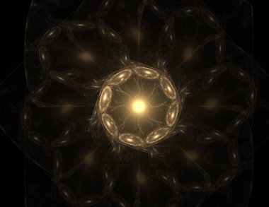 Bilim, teknoloji ve tasarım konularında fraktal radyal desen