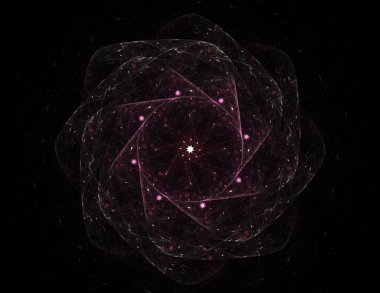 Konuyla ilgili soyut fraktal formlar grafik tasarım ve nükleer fizik bilim parçacıkların. Kutsal geometri.