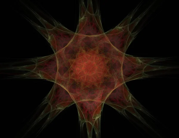 Particelle di forme frattali astratte sul tema della fisica nucleare e del disegno grafico. Geometria sacra . — Foto Stock