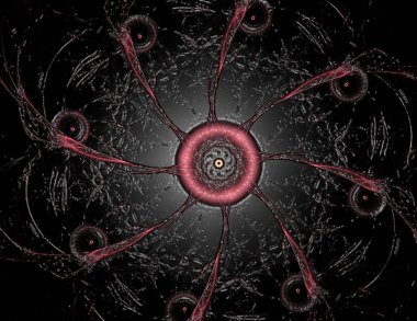 Geçiş daireler ve oval soyut fraktal renk arka plan