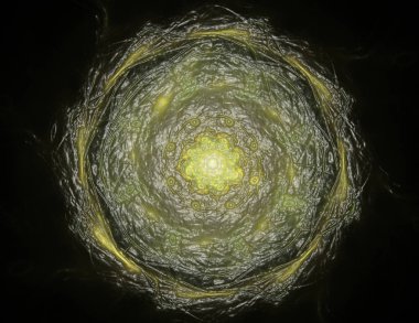 Renkli parlayan nöron fraktal. Parlak renkli fraktal uzay di