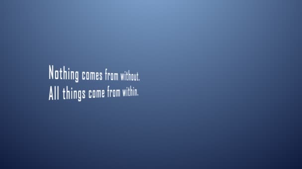 Motivational Quote Nothing Comes All Things Come Typewriter Style Melancholic — Stock Video