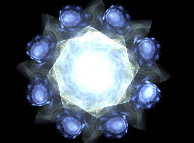 Dantelli renkli saat desen. Dijital fractal sanat tasarım. Kutsal semboller işaretler geometrisi soyut tasarım.