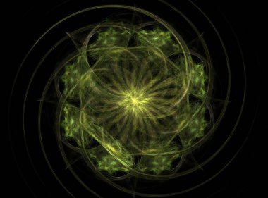 Dantelli renkli saat desen. Dijital fractal sanat tasarım. Kutsal semboller işaretler geometrisi soyut tasarım.