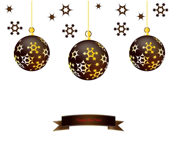 Ilustracja Boże Narodzenie wielokolorowe kulki z łuków odizolowanych na białym tle. — Wektor stockowy