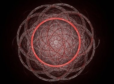 Aşağı düşen geometrik spiral. Soyut renkli fraktal metin