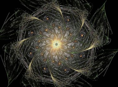 Geçiş daireler ve oval soyut fraktal renk arka plan