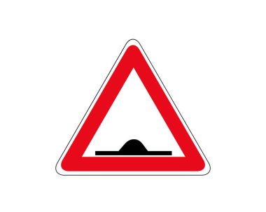 Trafik işaretleri için hız tümsekleri uyarısı. Uyarı Çarpışma Yol İşareti