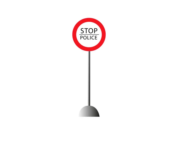 Stop Politie Informatie Waarschuwing Wegverkeersbord Vectorillustratie Verzameling Geïsoleerd Witte Achtergrond — Stockvector