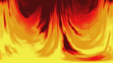 Yavaş çekim yangın, ölü yakma, arka plandaki insanlar, kırmızı alev.