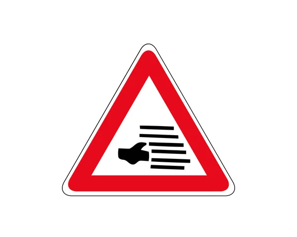 Caution Fog Likely Traffic Sign Vector Illustration — Stock Vector