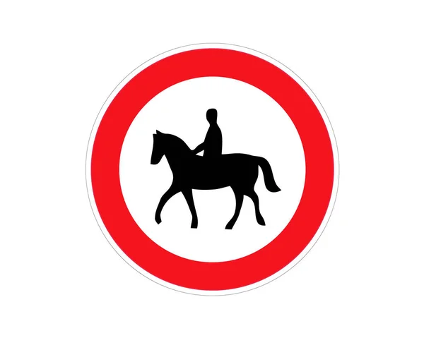 Niet Paardrijden Verbod Bord Niet Vluchten Paard Ruiter Paardenrijders Niet — Stockvector