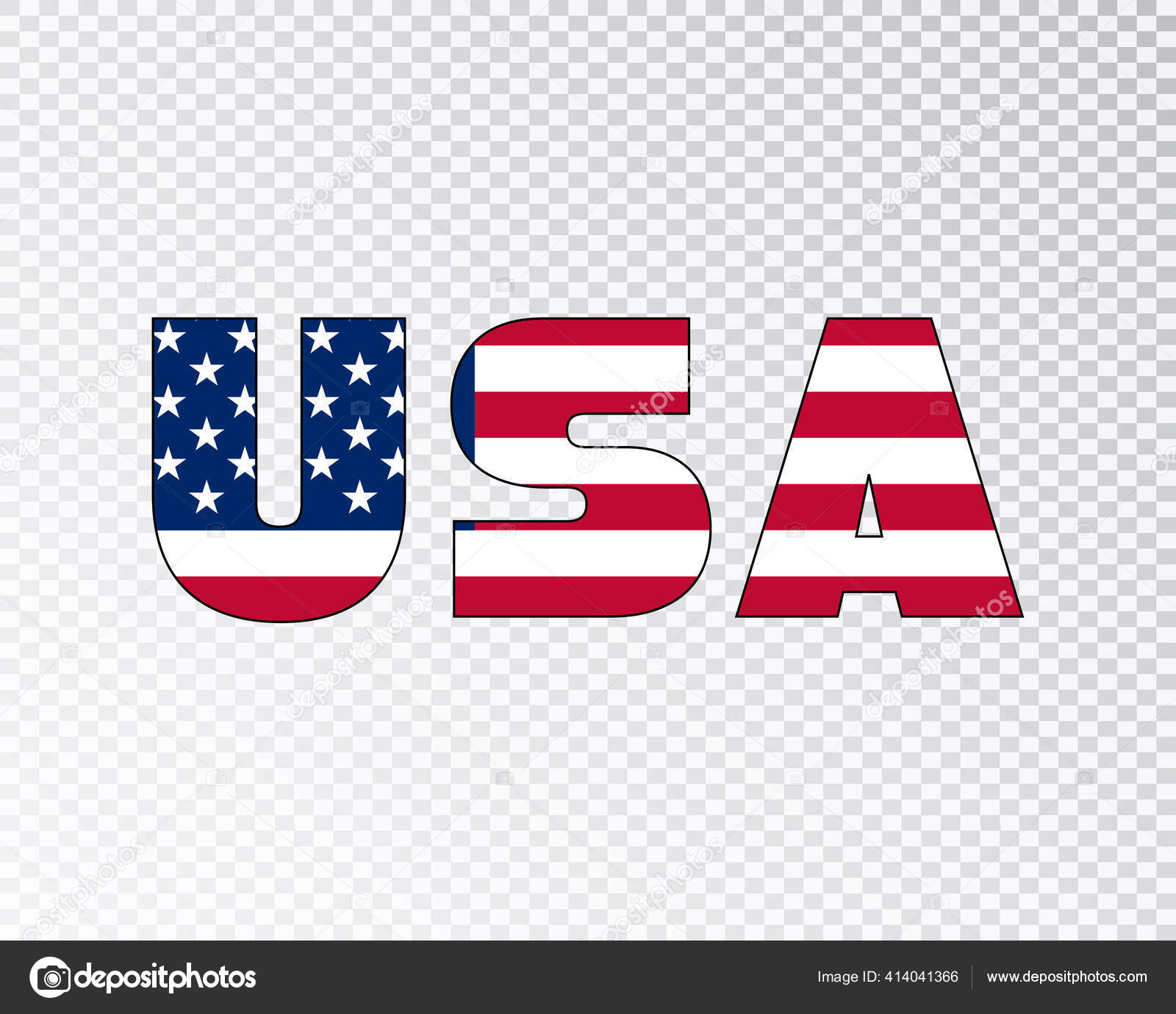 テキストの中にアメリカ国旗が書かれた3d Usaテキスト 白い背景のベクトルイラスト テキストでアメリカの旗 手紙の中のアメリカ国旗 国民の紋章 愛国的なイラスト ストックベクター C Romansl