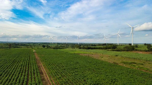Αεροφωτογραφία Των Ανεμόμυλων Για Την Παραγωγή Ηλεκτρικής Ενέργειας Huai Bong — Φωτογραφία Αρχείου