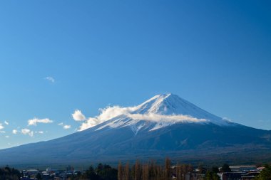 Fuji Dağı'nda göl Kawaguchiko peyzaj 