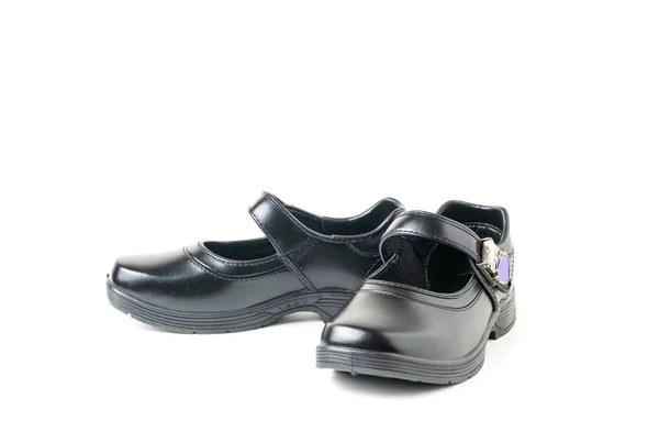 Neues leder mädchen student shoes isoliert — Stockfoto