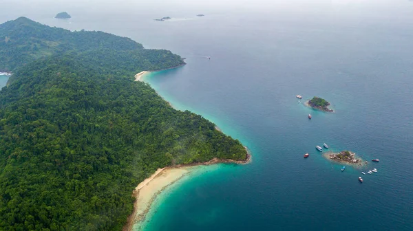 Anténa pláže San Čao v Koh zazvonil v národním parku Koh Chang — Stock fotografie