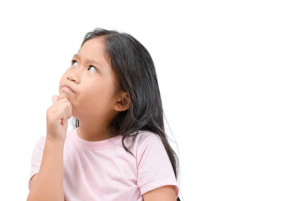 Lindo asiático estudiante pensamiento aislado — Foto de Stock