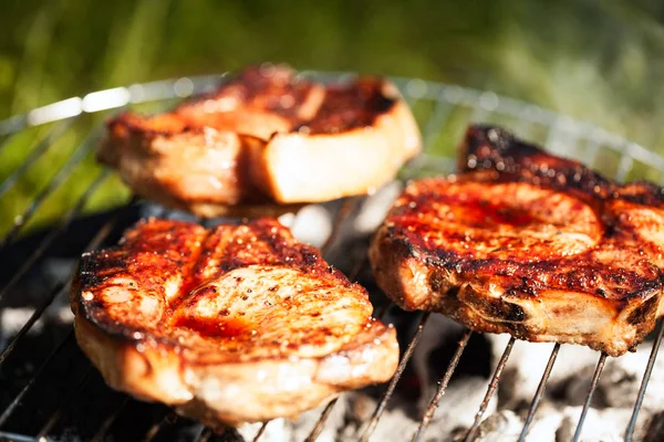 Meat on grill — Stock Photo, Image