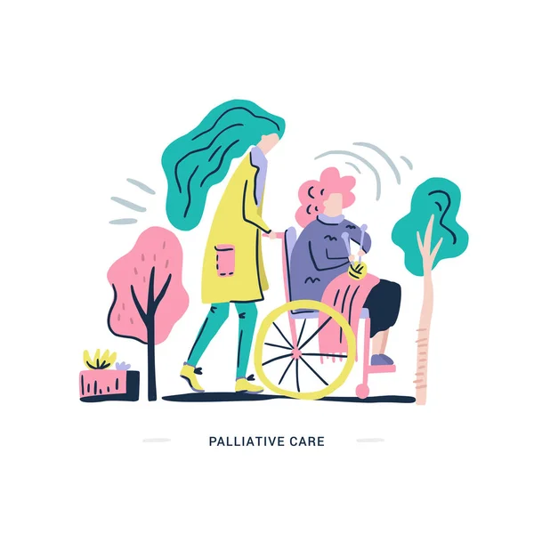 Cuidados paliativos Imágenes Vectoriales, Ilustraciones Libres de