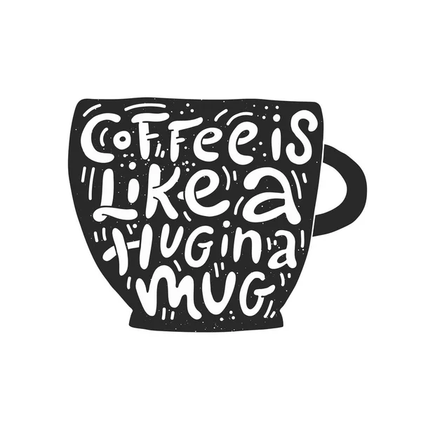 Leuke koffie belettering — Stockvector