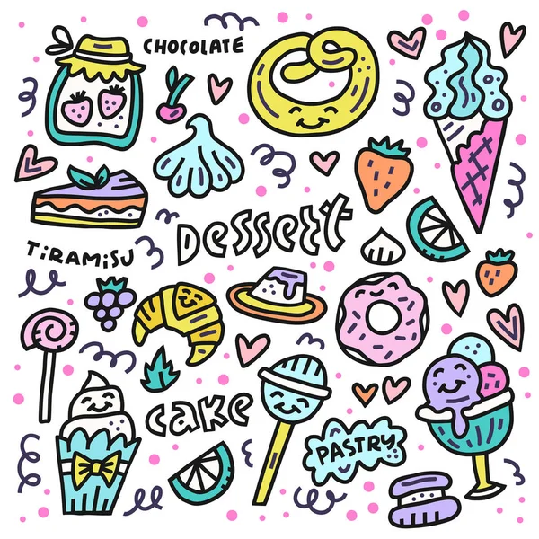 Sweet Desserts Concept — Stock Vector