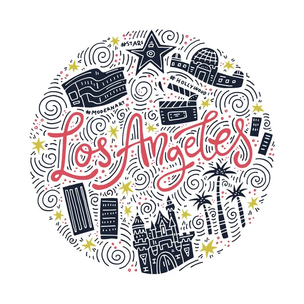 Loas Angeles sembolleri — Stok Vektör