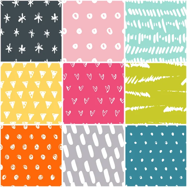 Handdrawn pattern set. — Stock Vector