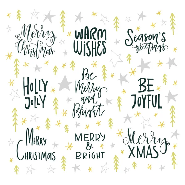 Coleção lettering natal — Vetor de Stock