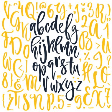 Handdrawn harfler ve simgeler