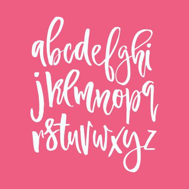 Handdrawn kaligrafi alfabesi