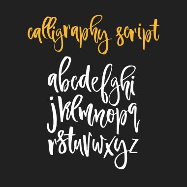 Handdrawn kaligrafi alfabesi