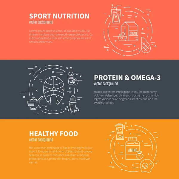 Diseño de nutrición deportiva — Archivo Imágenes Vectoriales