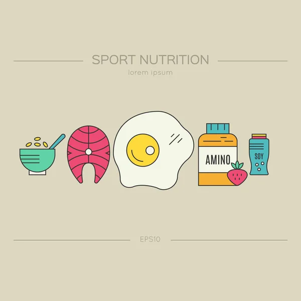 Conceito de nutrição desportiva — Vetor de Stock