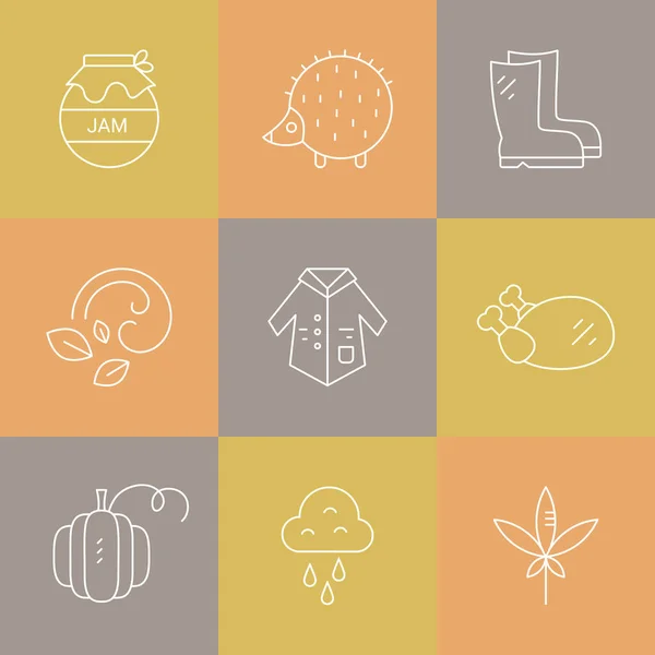 Autumn Icons Collection — Stock Vector